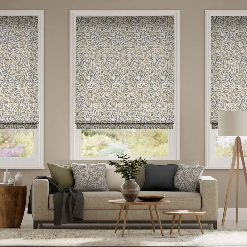 Electric William Morris Willow Bough Mink Roman Blind