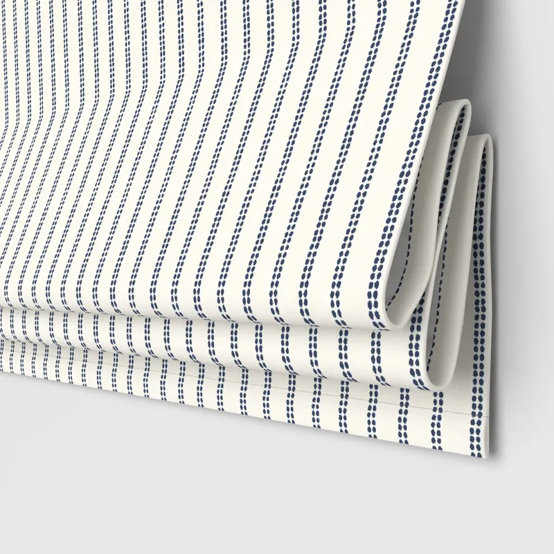 Laura Ashley Candy Stripe French Navy Motorised Blinds Uk