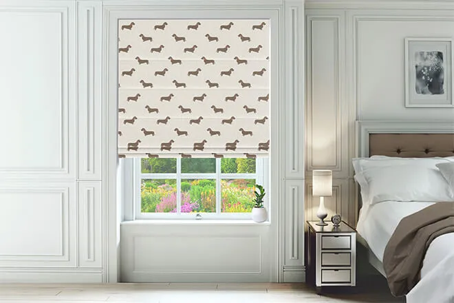 Emily Bond Basil Stone - Designer Roman Blind