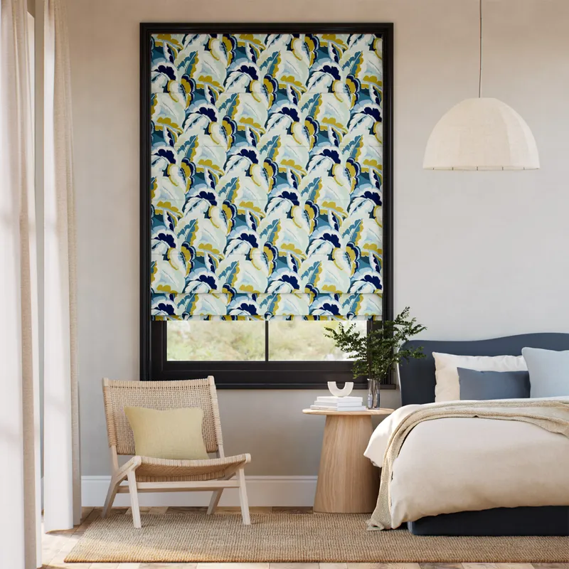 Calathea Ink Ochre Roman Blind