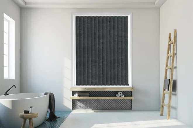Libby Black - Waterproof Blackout Vertical Blind