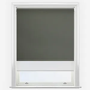 Optima Blackout Slate Grey & White Double Roller Blind