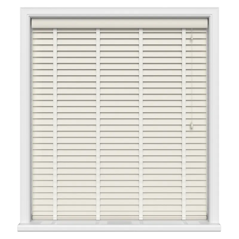 Soft Cream Grain Luxury Ecowood Motorised Uk - Wooden Blinds