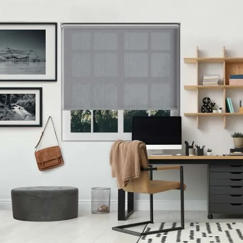 Ribbon Solar Pewter Cordless Roller Blind
