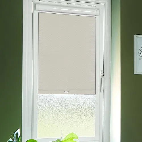 Urban Fr Beige (Moisture Resistant) Perfect Fit Blackout Roller Blinds