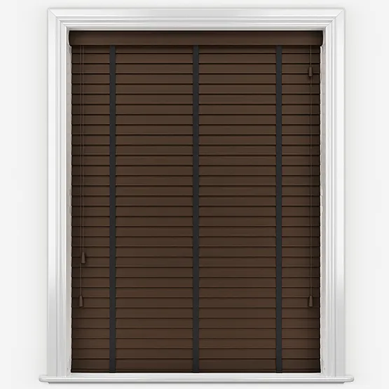 Bamboo Red Wood With Black Tapes Wooden Venetian Blinds