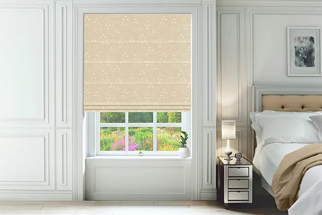 Sinatra Light Gold - Floral Roman Blind
