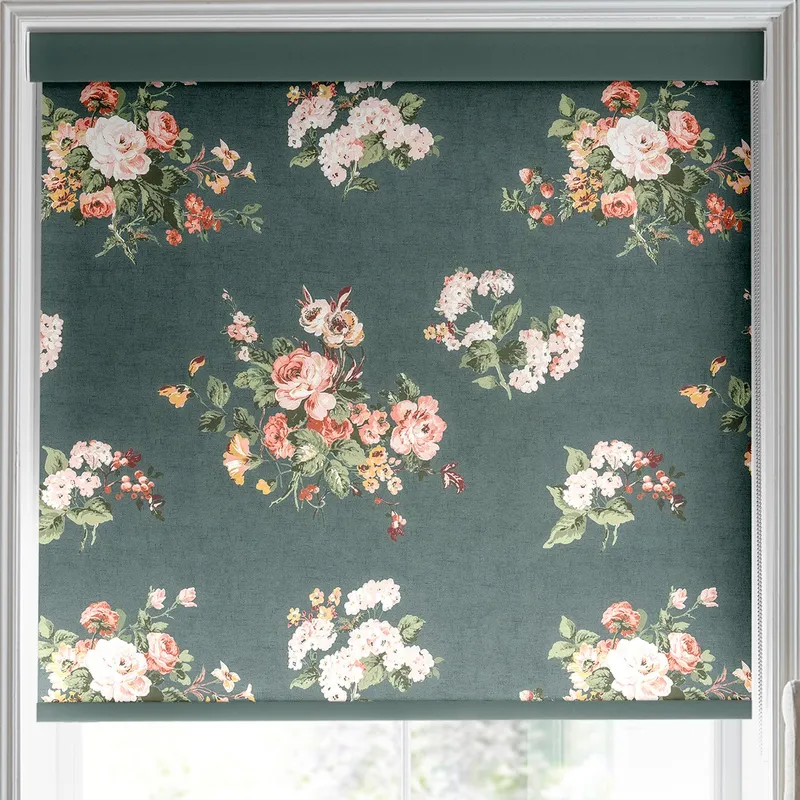 Laura Ashley Rosemore Made To Measure Blackout Roller Blind Fern