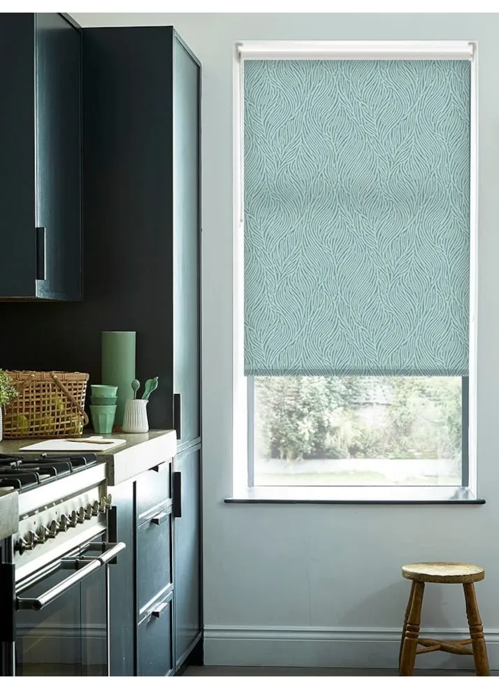 Ripple Sea Blue Roller Blind