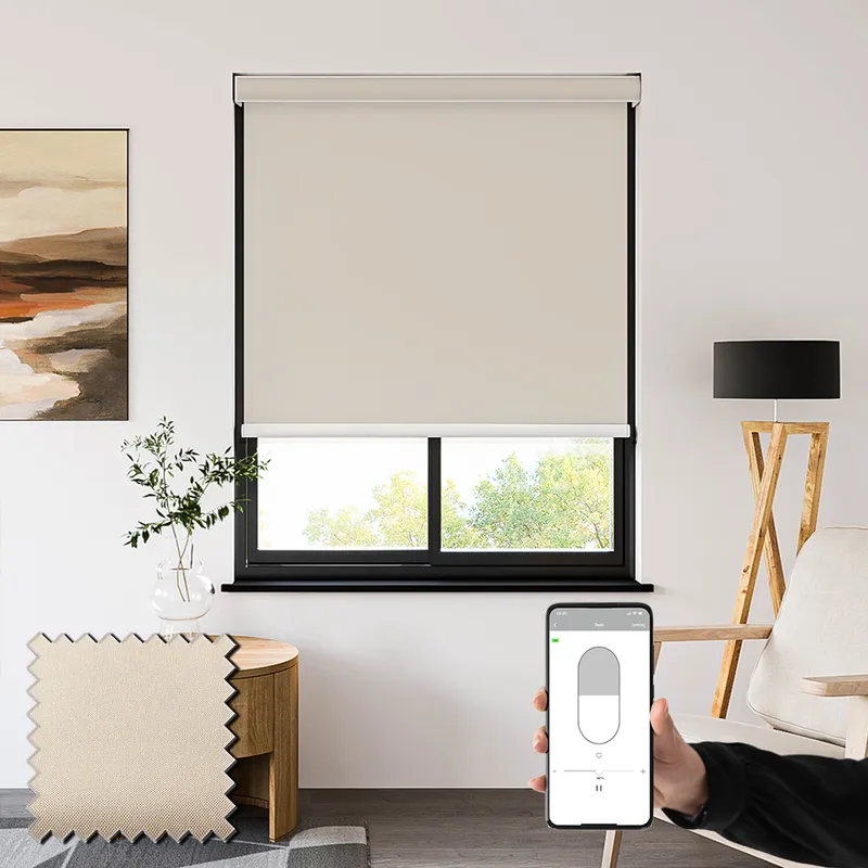 Sueno Blackout Pebble Grey Battery Powered Electric Roller Blinds