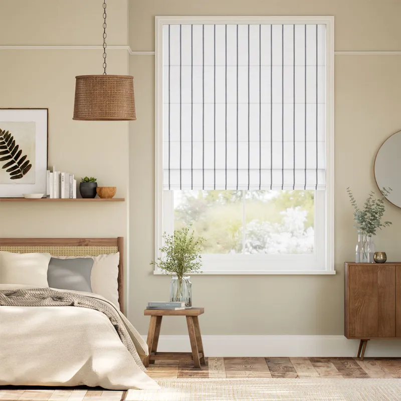 Talia Stripe Charcoal Roman Blind