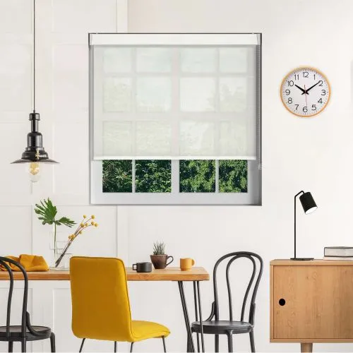 White Sun Screen Pelmet Roller Blind