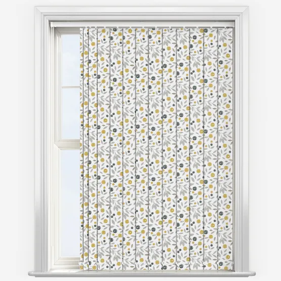 Cotton Flower Ochre Vertical Blind