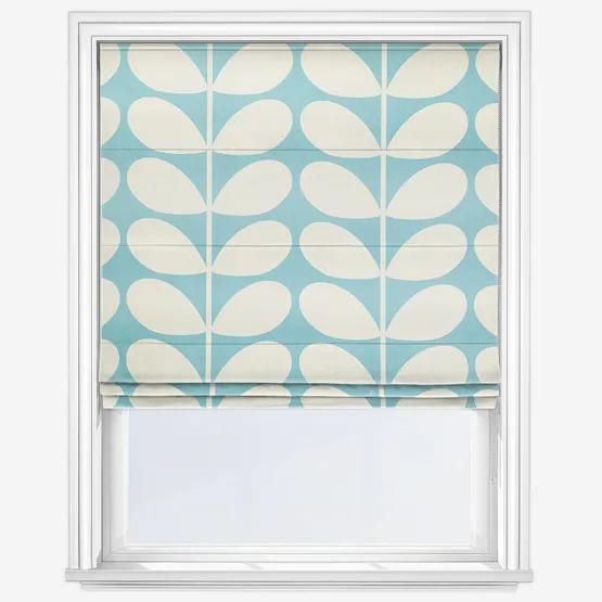 Orla Kiely Jumbo Solid Stem Duckegg Roman Blind