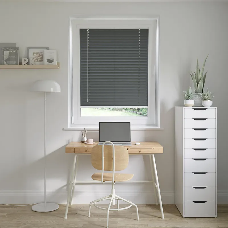 Perfect Fit Squid Ink Grey Venetian Blinds 25mm