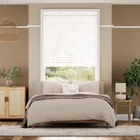 Click2go Chiffon White & Glacial White Wooden Blind - 50mm Slat