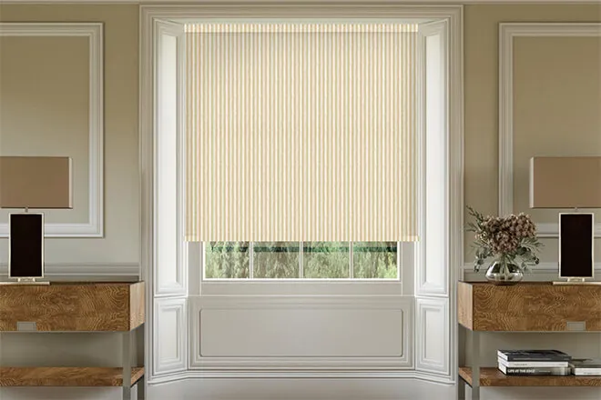 Emily Bond Oscar Stripe Gold - Designer Roller Blind