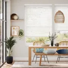 Click2go Arctic White Faux Wood Blind - 50mm Slat