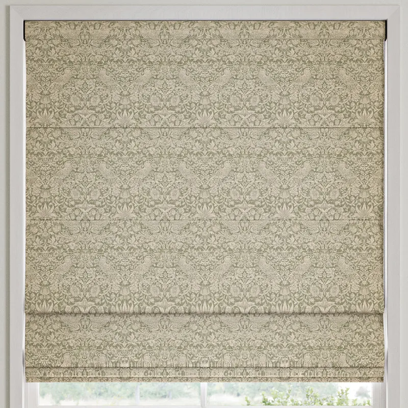 William Morris Strawberry Thief Woven Made To Measure Roman Blind Sage