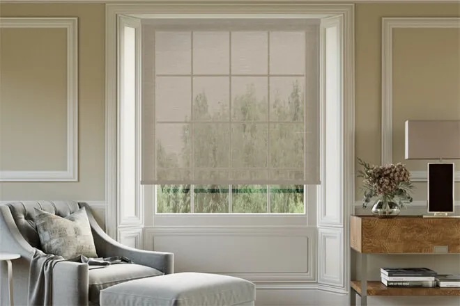 Glow Light Brown - Textured Sheer Voile Roller Blind