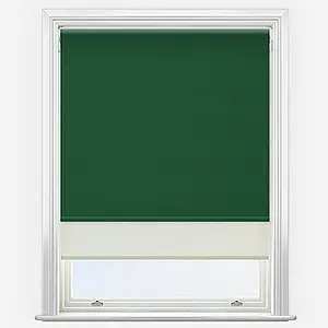 Supreme Blackout Forest Green & Cream Double Roller Blind