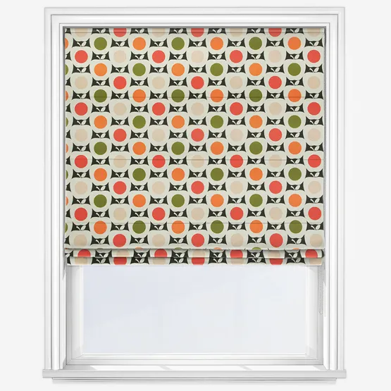 Orla Kiely Apples Ditsy Pink Multi Roman Blind
