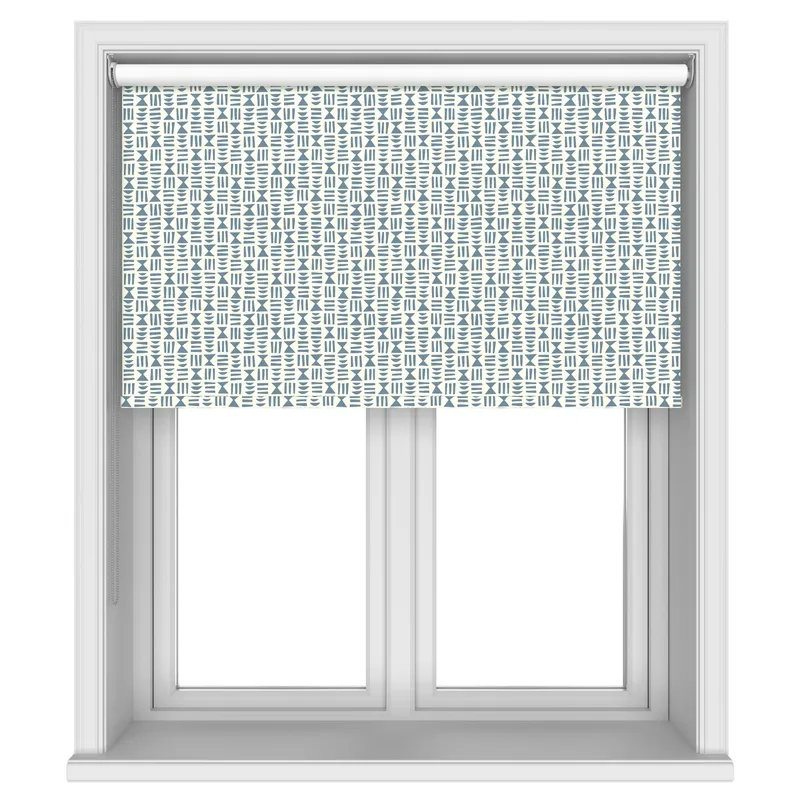 Missprint Blackout Hieroglyph Denim Blinds Uk