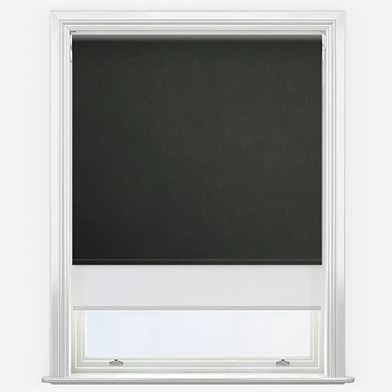 Double Roller Fusion Blackout Black & White Double Roller Blind