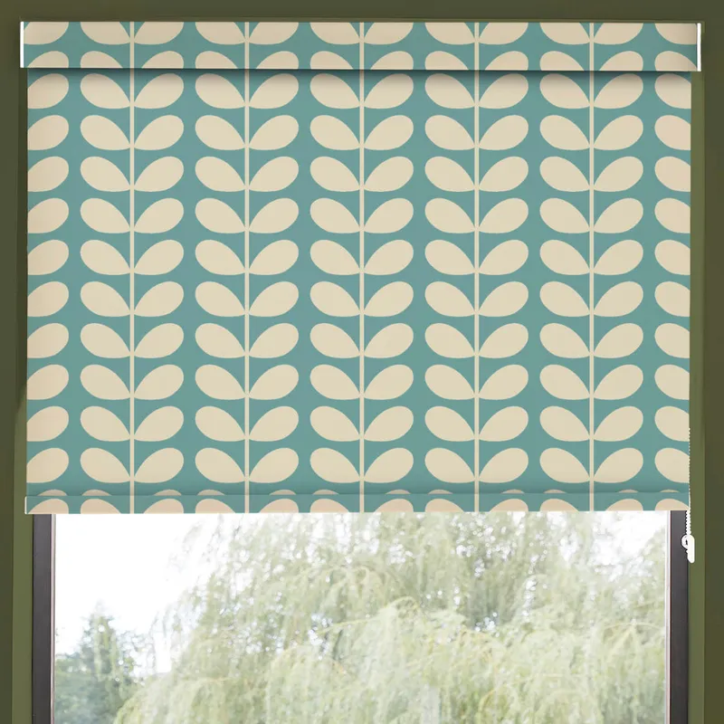 Orla Kiely Solid Stem Translucent Made To Measure Roller Blind Duckegg