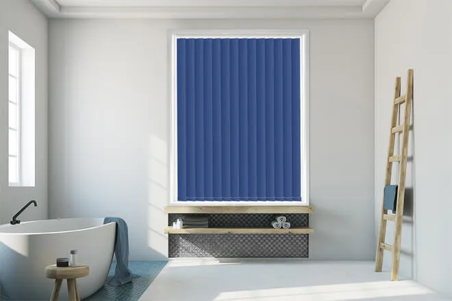 Nicole Imperial Blue - Waterproof Blackout Vertical Blind