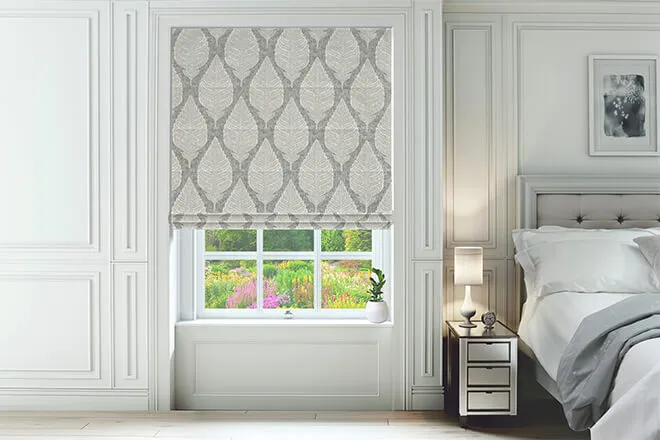 Sorrento Silver - Patterned Roman Blind