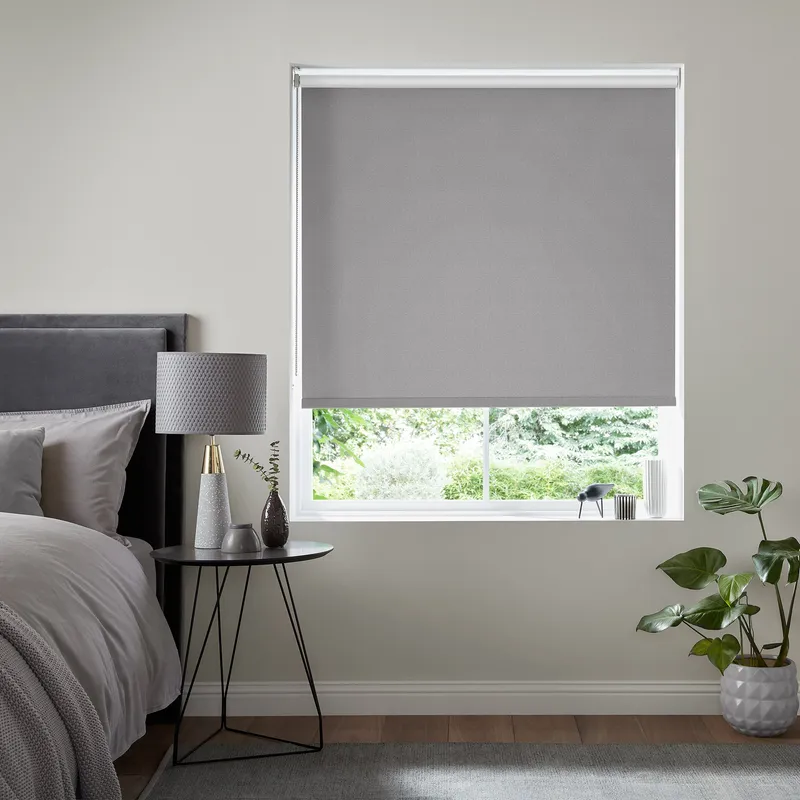 Insta Fit No Drill Petunia Blackout Grey Roller Blinds - Fit In 30 Sec
