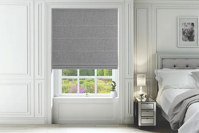 Verona Grey - Luxury Soft Sheen Roman Blind