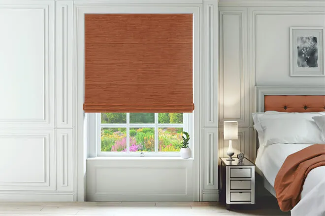 Bolzano Burnt Orange - Textured Chenille Roman Blind