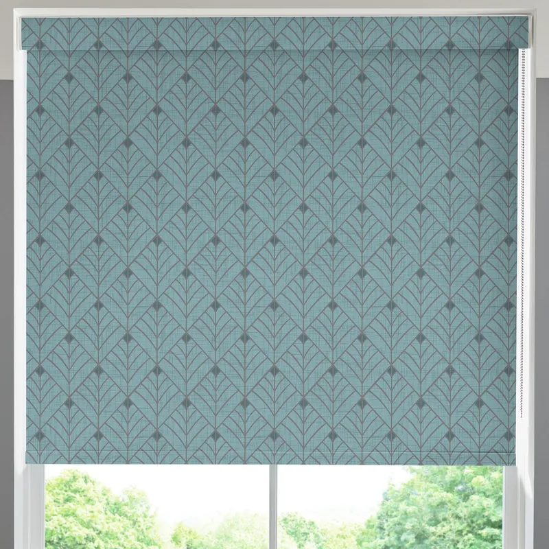 Solitaire Made To Measure Blackout Roller Blind Aqua