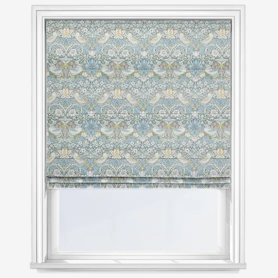 William Morris Strawberry Thief Slate And Blush Roman Blind