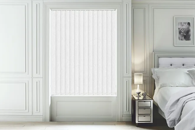 Athena White - Textured Vertical Blackout Blind