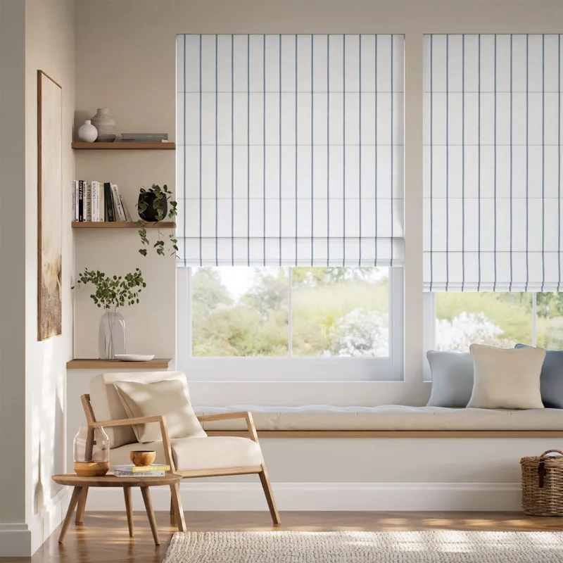 Talia Stripe Navy Roman Blind