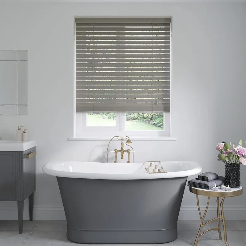 Eclipse Fine Grain Gallant Grey Faux Wooden Blinds 35mm