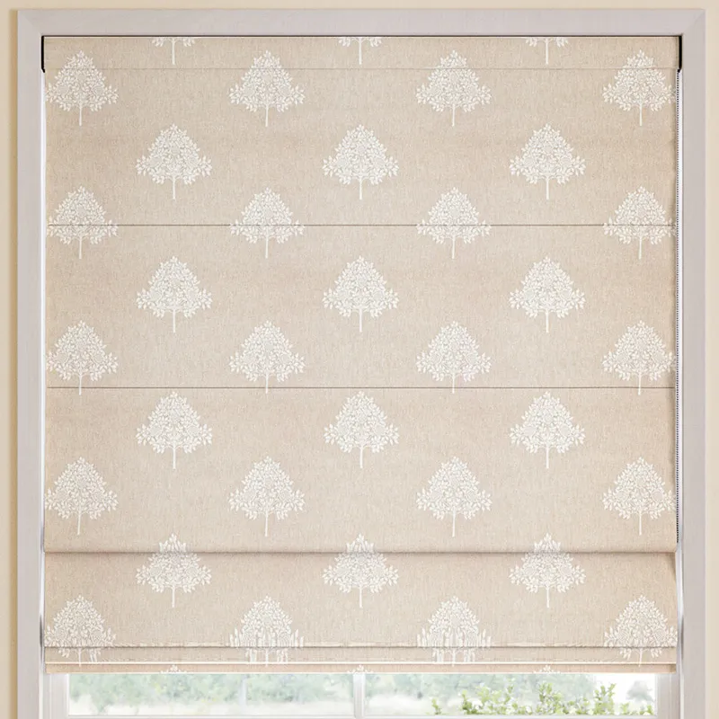 William Morris Marigold Tree Embroidery Made To Measure Roman Blind Chalk