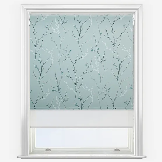 Double Roller Willow Morning Mist White Double Roller Blind