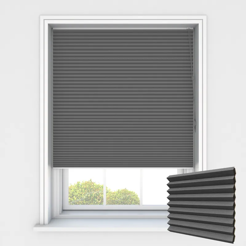 Luna Charcoal Thermal Blackout Honeycomb Blinds