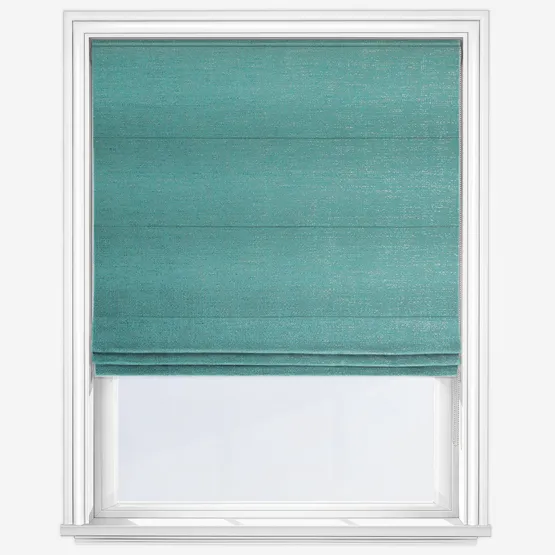 Glimmer Teal Roman Blind