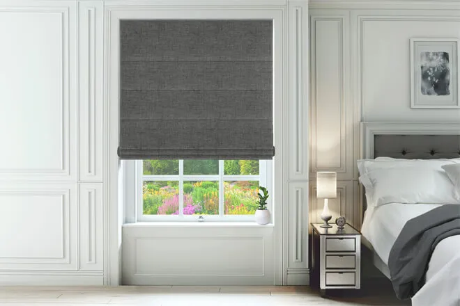 Etna Grey - Basketweave Roman Blind