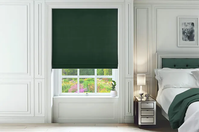 Valentina Green - Velour Roman Blind