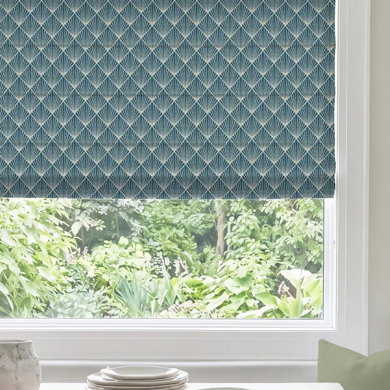 Ante Decor Paris Woven Made To Measure Roman Blind Blue