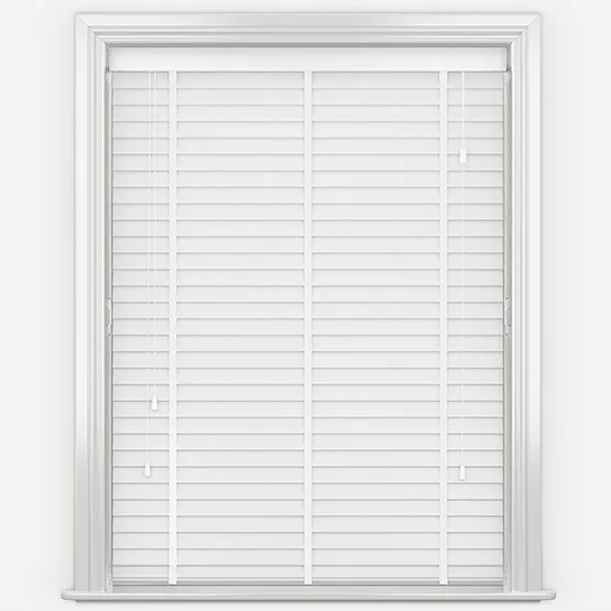 Woodlux Fine Grain Brilliant White With Tapes Wooden Venetian Blind