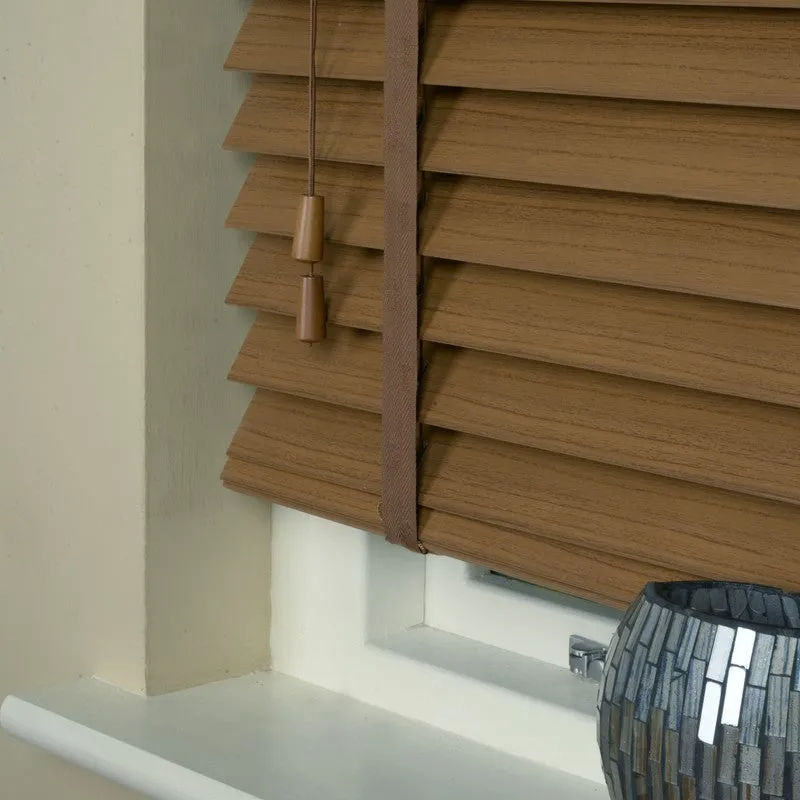50mm Wood Essence 38mm Tape Wooden Venetian Made To Measure Blind Amber - 38mm Tapes