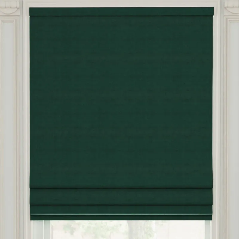 Linda Barker Royal Velvet Made To Measure Roman Blind Rain Forest