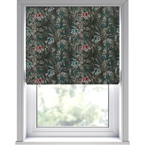Verdant Teal Deluxe Roman Blinds